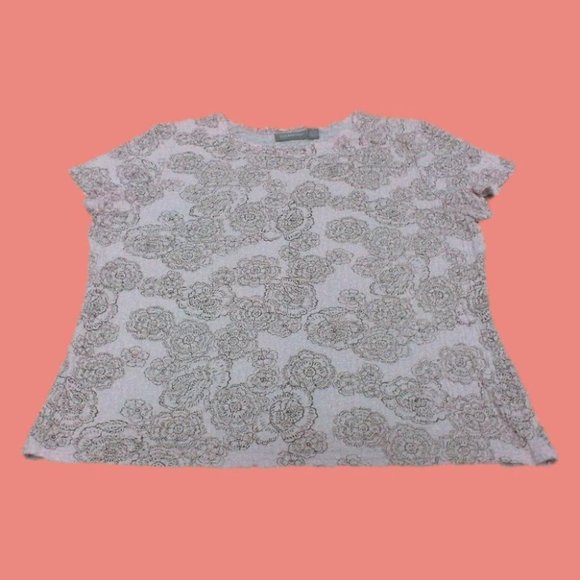 Croft & Barrow Women's Shirt Floral Print Stretch Cap Sleeve Pullover (Sze Lg.) - Picture 11 of 16